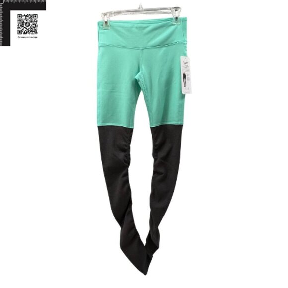 Alo -  Small NWT - Goddess Ribbed Leggings - Teal and Grey - Picture 6 of 8